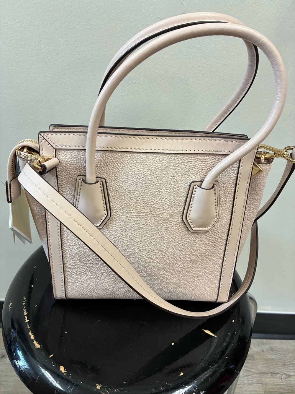 Michael Kors Blush Pink Woven Satchel - Picture 3 of 4